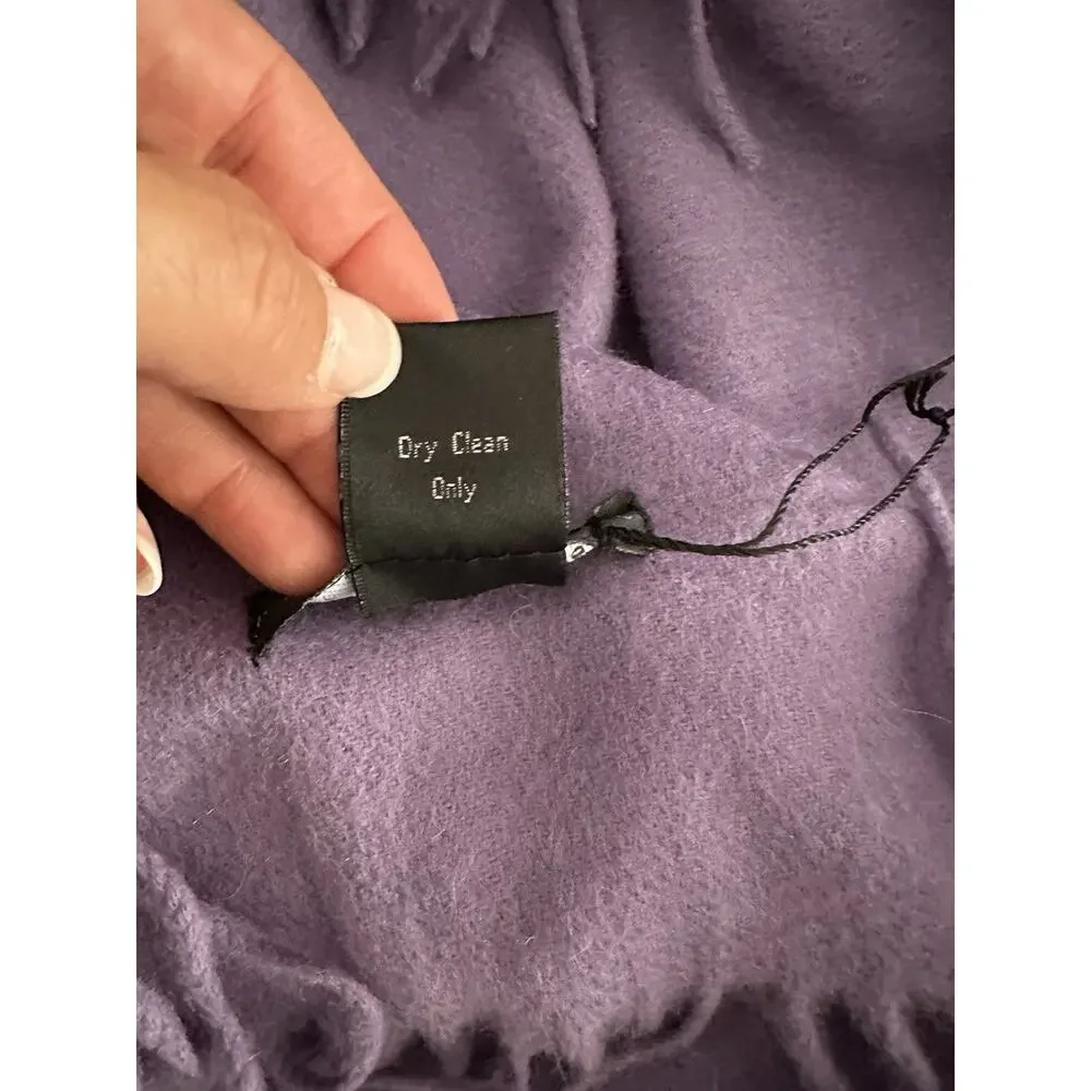 PUR CASHMERE 100% Cashmere Wrap Pashima Shawl Lavender Fringed INNER MONGOLIA